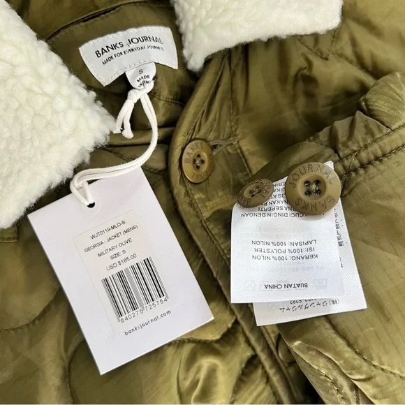 NWT Banks Journal Georgia Jacket Sherpa Collar Mid-Weight Quilted Weave XL M - Picture 4 of 16